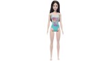 Barbie Beach Black Hair Doll Wearing Tropical Blue Swimsuit (hpv22)