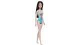 Barbie Beach Black Hair Doll Wearing Tropical Blue Swimsuit (hpv22)
