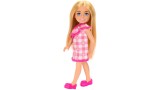 Papusa Barbie Chelsea With Checked Dress Blonde Hair Doll (hxm95)