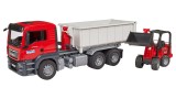  Bruder Man Tgs Truck With Roll-off Container & Schaffer Yard Loader (03767)