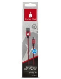 Cablu Usb Dublu Spartan Gear Tip C 2m Rosu 
