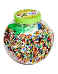 Hama Beads MIDI 15,000 Pcs + 3 Plates, Stackable Green Bucket (2067)
