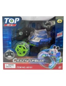 Masina Cu Telecomanda Crazy Tumbler Stunt R/C W/light 2,4ghz Blue (534446) 