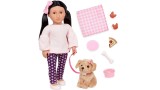Papusa Our Generation Doll Jin With Dog (731442)