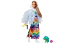 Papusa Barbie Blue Coat & Rainbow Dress (gyj78)