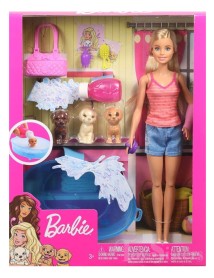 Papusa Barbie Puppy Bath Time (gdj37) 