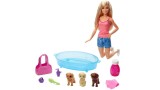 Papusa Barbie Puppy Bath Time (gdj37)
