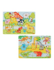 Puzzle Goki Farm Animals & African Baby Animals Lift-out (1240193/1240209) 