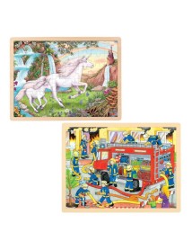 Puzzle Goki Unicorn & Firefighting 2x48pc (1240290/1240292) 