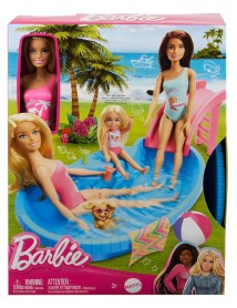 Set Papusa Barbie With Pool Slide (hrj74) 