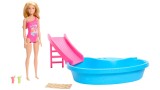 Set Papusa Barbie With Pool Slide (hrj74)