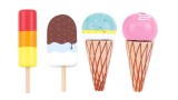  Set Small Wood Little Ice Cream Stand (l40181)