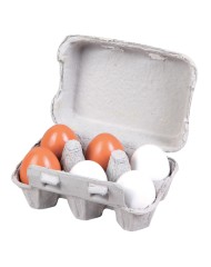 Small Wood Wooden Eggs 6 Pcs (l40028)