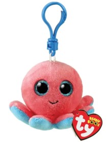Ty Beanie Baby Keychain Bag Clip Sheldon Pink Octobus 8.5cm (1607-35255) 