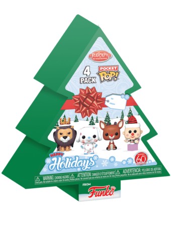Figurina Joc 4 Pack Pocket Pop Rudolph The Red Nosed Reindeer Happy Holidays