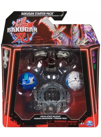 Jucarie Robot Bakugan Starter Pack Special Attack Nillious/titanium Dragonoid/titanium Trox (20142185)