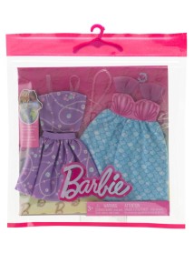 Barbie Fashion 2-pack - Mermaid Dress, Purple Top + Skirt, Pink Seahorse Necklace, And A Blue Bracelet (hrh44) 