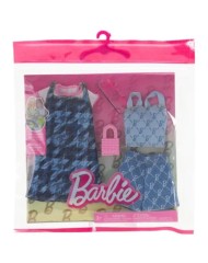 Barbie Fashion 2-pack Blue Denim Dress, Top, And Shorts, Pink Sunglasses And Purse (hrh45)
