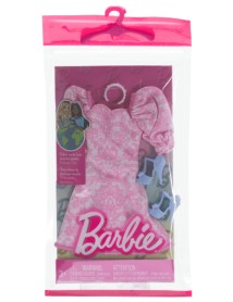 Barbie Fashion Pack Pink Dress With Blue High Heels (hrh40) 
