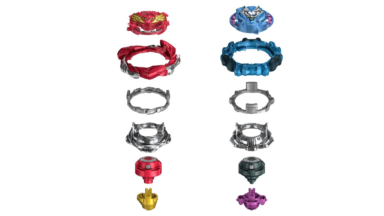 Beyblade Burst Quad Drive 4 In 1 Gilded Nemesis N7 Vs Salvage Valtryek ...