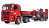  Bruder Man Tga Truck With Low Loader Trailer & Manitou Telehandler (02774)
