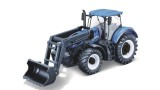  Burago Tractor W/front Loader N.h. T7.615 10cm Blue (141504)