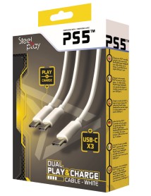 Cablu Dublu Steelplay Pentru Controllere Alb 