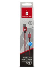 Cablu Usb Dublu Spartan Gear Tip C 2m S Rosu