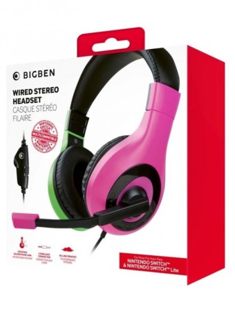  Casti Bigben Stereo V1 Pink/green - Nintendo Switch pentru Nintendo Switch
