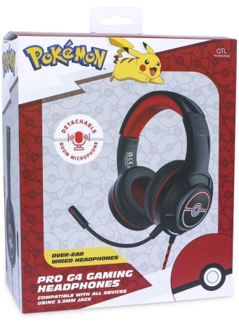  Casti Cu Fir Otl Pokemon Pro G4 Negru/rosu pentru PS4 / Xbox One / Nintendo Switch / PC