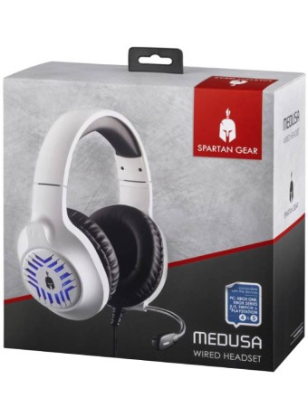  Casti Cu Fir Spartan Gear Medusa Wired Alb/negru Pentru Pc/ps4/ps5xbox One /xbox Series X/nsw pentru PS5 / PS4 / XBOX SERIES / Xbox One / Nintendo Switch / PC