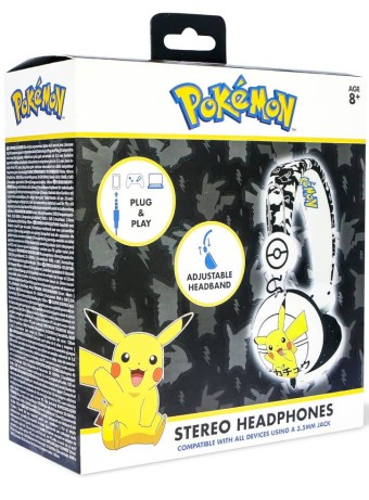  Casti Otl Pokemon Pikachu Alb/negru pentru PS4 / Xbox One / Nintendo Switch / PC