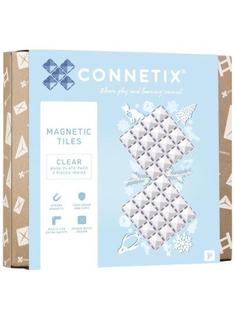  Connetix Base Plate Clear 2 Pieces (ct-C-00002-bp)