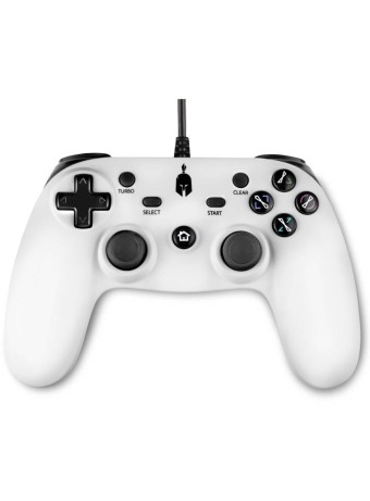  Controller Cu Fir Spartan Gear Oplon Alb pentru PS3 / PC