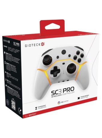  Controller Fara Fir Gioteck Sc3 Pro Alb pentru NSW