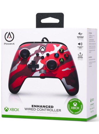  Controller Powera Enhanced Wired Red Camo pentru XBOX SERIES