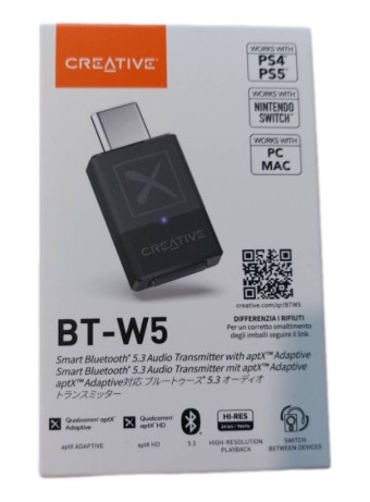  Creative Bt W5 Usb Bluetooth Transmitter pentru PS5 / PS4 / NSW / PC