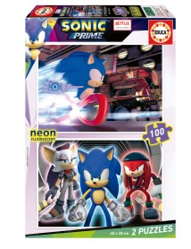 Educa 2x100 Sonic Prime Neon Puzzle (80-19629) 