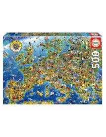 Educa 500 Pcs Crazy European Map Puzzle (80-17962) 