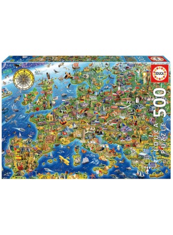  Educa 500 Pcs Crazy European Map Puzzle (80-17962)