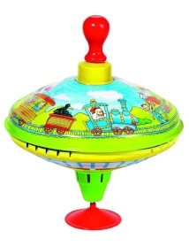 Goki Humming Top With Wooden Handle Train (53058) 