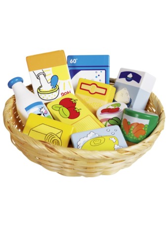  Goki Toy Shop Miniatures In A Basket Food And Household Goods
