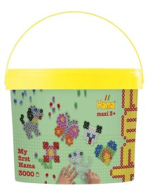 Hama Maxi Beads 3000pcs + 4 Plates In Bucket (388806) 