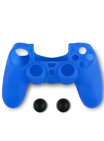  Husa Din Silicon Pentru Controller Si Thumb Grips Spartan Gear Albastru pentru PS4
