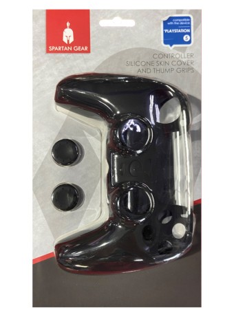  Husa Din Silicon Pentru Controller Si Thumb Grips Spartan Gear Negru pentru PS5