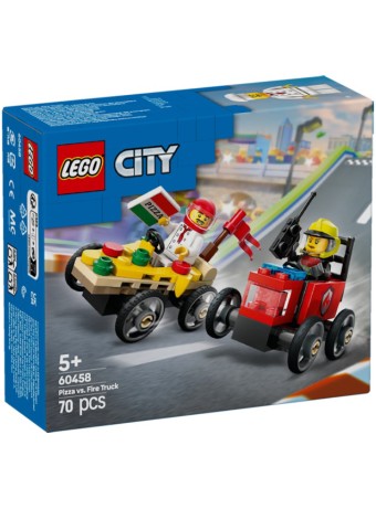 Joc Lego City Pizza Vs. Fire Truck Race Car Pack (60458)