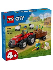 Lego City Red Farm Tractor With Trailer & Sheep (60461) 