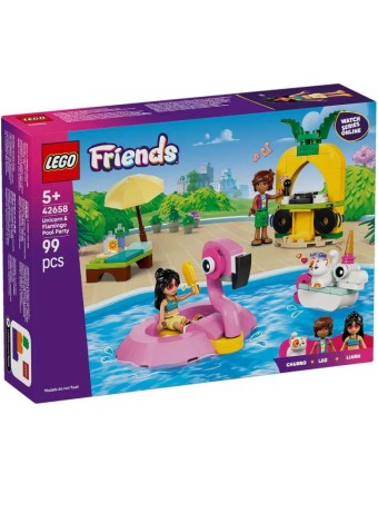 Joc Lego Friends Unicorn & Flamingo Pool Party (42658)