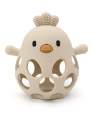 Magni Teether Ball With Duckling In Lfgb Silicone, Beige (5630)