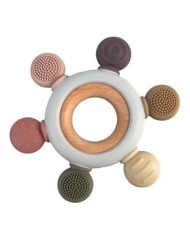 Magni Teether Rudder With Wooden Center Ring Multi Colored (5547)